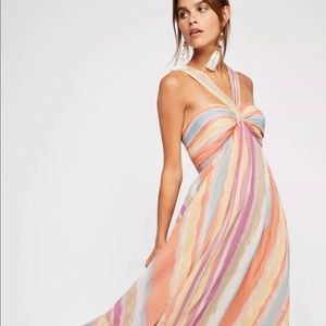 Free People Tropical Sunrise Striped Maxi Dress
